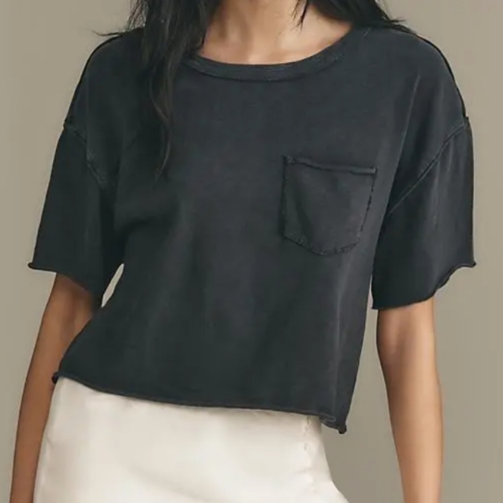 Pilcro Anthropologie Boxy Cropped T-shirt